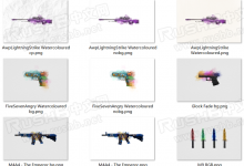 CSGO水彩简约风格皮肤高清壁纸下载-CSGO RushB中文网